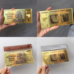 Benutzer definierte Großhandel Bling Bling Durable Water proof Einhundert Billionen Dollar 24 Karat Simbabwe Gold Banknote - Product Image 6