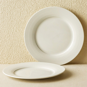 Plato plano al por mayor de fábrica de China 8/10.5 "plato de cerámica redondo de Hotel blanco puro grande restaurante - Product Image 3