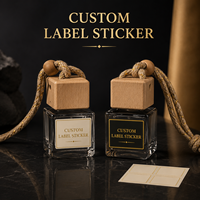 Flacon de parfum pour voiture en verre givré de 5 ml avec bouchon en bois coloré, mini diffuseur de voiture, flacon d'huile essentielle personnalisé OEM