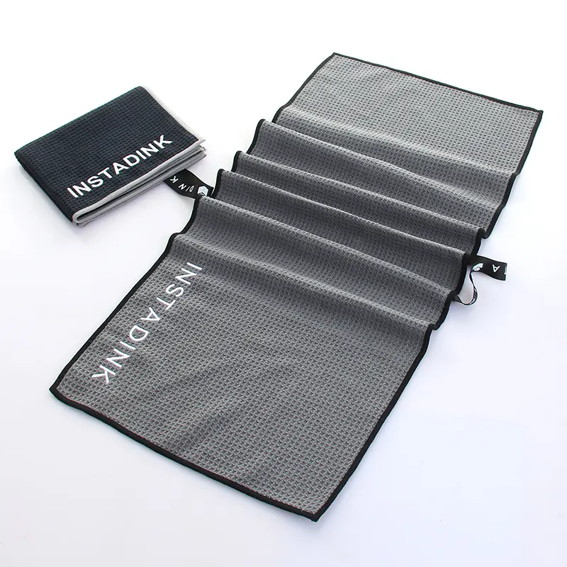 Wholesale Custom Logo Golf Towel Embroidered Sublimation Microfiber Waffle Golf Towels Terry