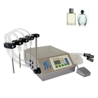 Machine de remplissage semi-automatique à quatre têtes pour liquides cosmétiques, toner, parfum, sérum, essence, remplisseur de bouteilles électrique