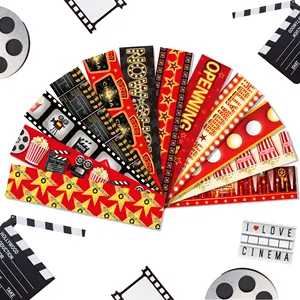 हुन्नई 55 फीट फिल्म नाइट बुलेटिन बोर्ड ने स्कूल कक्षा सिनेमा पार्टी की सजावट के लिए रेड मार्की ट्रिम स्टिकर