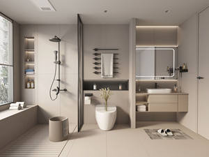 Mueble de Baño Moderno JINGSHUN con Espejo, Impermeable, Almacenamiento Personalizado, Diseño Gratuito <span class=keywords><strong>para</strong></span> Hoteles y Apartamentos, Duradero y Espacioso - Product Image 4