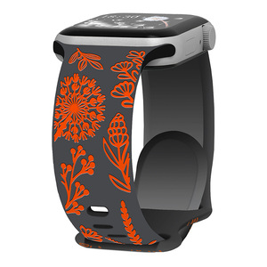 Bracelet de montre en silicone double couche avec logo personnalisé gravé pour <span class=keywords><strong>Apple</strong></span> - Product Image 4