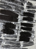 FH En gros Extensions de cheveux humains au crochet, texture Kinky Straight Feathering, 14-24 pouces, Lot de cheveux humains pour tressage au crochet, sans trame