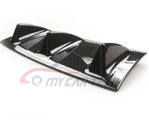 Achterbumper Chassis Haaienvin 3 Vleugel Lip Diffuser Abs Universeel Zwart/Carbon Kleur Valance Stuk