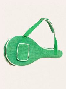 Funda de Raqueta de Tenis Personalizada de Tela Verde, Color Sólido, Duradera, Fácil de Transportar, Bolsa Protectora para Raqueta de Tenis - Product Image 3