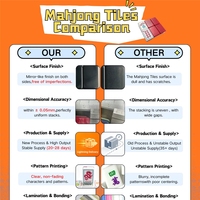 Set Kartu Mahjong Tahan Air dengan Tepi Bergelombang Kustom Pabrik, Pengacak Ubin Mahjong, dan Set Aturan Permainan