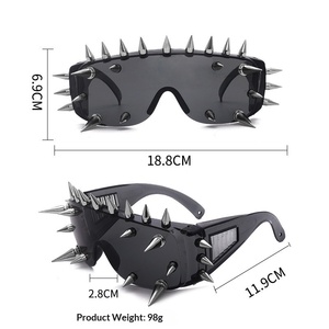 New Cross-border Funny <strong>Glasses</strong> Cyberpunk Style Devil Myopia Sunglasses UV400 Frameless <strong>Party</strong> <strong>Fashion</strong> Trend Street Snap - Product Image 6