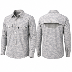 เสื้อเชิ้ตตกปลาแขนยาว UPF 50+ แห้งเร็ว ป้องกันแสงแดด ลายพราง ติดกระดุมมุกแบบมีช่องระบายอากาศ - Product Image 3