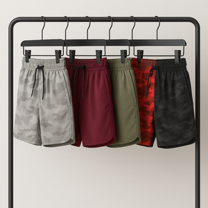 Pantalones Cortos Deportivos Personalizados con Logotipo OEM, 100% Poliéster, Bordado Liso, Pantalones Cortos de Algodón para Hombre, Pantalones Cortos de Baloncesto de Malla para Hombre - Product Image 1