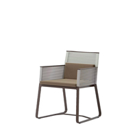 Chaise de salle à manger extérieure en corde, cadre en aluminium, corde en oléfine, coussin à séchage rapide, qualité