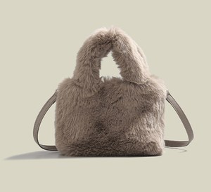 Bolso de mano de piel a la <span class=keywords><strong>moda</strong></span> para chicas, personalizado, con logotipo OEM, sherpa, suave, para hombro - Product Image 4