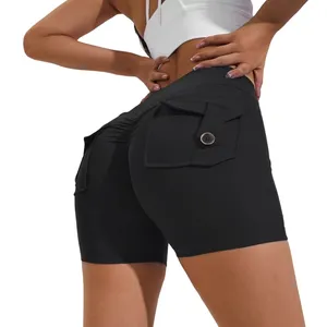 Lulu Fitness Shorts Oefen Yoga Broek Dames Perzik Heup Zak Hoge Taille Heup Lift Snelle Droge Yogabroek