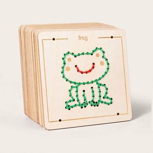 Jouet en bois à enfiler pour les activités de voyage - Cadeaux de fête - Jeu d'enfilage d'animaux - Âges 4-6 ans - Product Image 5