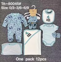 Ensemble de robes pour bébé 100% coton, 12 pièces, tenue décontractée pour nouveau-né, vente en gros du fabricant