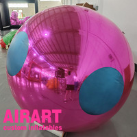 Nouveau ballon gonflable brillant à points laser colorés, ballon miroir gonflable coloré à points pour décoration de fête disco