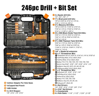 Kit combiné bois, métal, maçonnerie, ciment et tournevis, jeu de forets, kit d'accessoires de perçage et de vissage