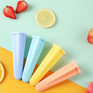 Manufactory Eco-friendly Bpa Free Reusable Easy Release Ice Pop <b>Maker</b> Silicone Popsicle Ice <b>Cream</b> Mold With Lid - Product Image 4