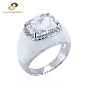 <span class=keywords><strong>Anello</strong></span> da <span class=keywords><strong>Uomo</strong></span> in <span class=keywords><strong>Argento</strong></span> Sterling 925 <span class=keywords><strong>con</strong></span> Zirconia Cubica Taglio Cuscino e Smalto, Design a <span class=keywords><strong>Pietra</strong></span> Singola - Product Image 2