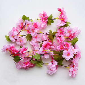 S02242 Fiori Artificiali Decorativi Pendenti in Vendita, Decorazione Interna Quotidiana, Fiori Artificiali Pendenti <span class=keywords><strong>di</strong></span> Ciliegio in Fiore - Product Image 5