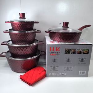 Ensemble de 12 ustensiles de cuisine en granit antiadhésifs en aluminium forgé, casseroles <span class=keywords><strong>20</strong></span>, 24, 28, 32 <span class=keywords><strong>cm</strong></span>, poêle à frire 28 <span class=keywords><strong>cm</strong></span>, compatible induction - Product Image 5
