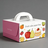 Boîte à gâteau transparente personnalisée en gros de 6, 8, 10, 12 pouces avec fenêtre, boîte à cupcakes en papier, emballage pour pâtisserie avec poignée