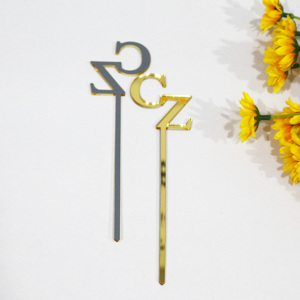 Tùy Chỉnh Vàng Gương Acrylic Uống Khuấy Monogram Tên Đám Cưới Khuấy Gậy Rượu Vang Thanh Cocktail Khuấy - Product Image 5