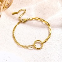 Bracelets asymétriques double couche en acier inoxydable, bijoux de luxe minimalistes haut de gamme, vente en gros, populaires, TGSL5809