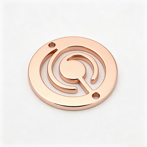 Round Metal Logo Tag Custom Sew on Clothing <b>Labels</b> for Garment Washable Wholesale Private Brand <b>Name</b> Metal Tags for Apparel - Product Image 5