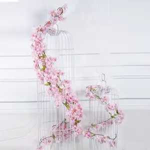 Kunstmatige Cherry Blossom Bloem Wijnstokken Opknoping Zijden Bloemen Garland Voor Wedding Party Home Decor Japanse Kawaii Decor