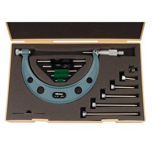Micromètre extérieur Mitutoyo 0-6 pouces, précision 0,001 pouce, jeu de pointes interchangeables - Product Image 1