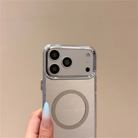Étui de téléphone élégant avec miroir de maquillage minimaliste pour iPhone 18 17 Pro Max 16 15 14 13, coque de protection en TPU avec anneau magnétique pour recharge sans fil