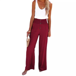 Pantaloni da <span class=keywords><strong>Donna</strong></span> Primaverili ed Estivi a Vita Alta, Casual, Larghi, in Cotone e <span class=keywords><strong>Lino</strong></span> - Product Image 5