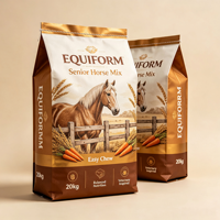 Sac de 20 kg en PP tissé laminé BOPP pour granulés d'aliments pour chevaux, imprimé sur mesure, sac d'aliments pour animaux