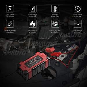 เครื่องชาร์จแบตเตอรี่ FOXSUR 12V 24V 10A พร้อมหน้าจอแสดงผลอัจฉริยะสำหรับรถยนต์และรถจักรยานยนต์ - สีดำและสีแดง - Product Image 3