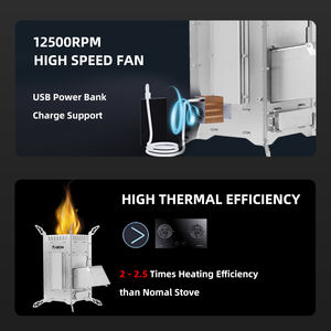 KEON Poêle à granulés de bois sans fumée, portable, de luxe, moderne, autoportant, en acier inoxydable, écologique, pour usage extérieur en villa - Product Image 5