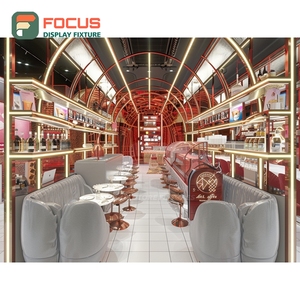 Vitrina Profesional para Cafetería con Acabado en Nogal, Mueble para Tienda Minorista, Vitrina Comercial para Cafetería - Product Image 1