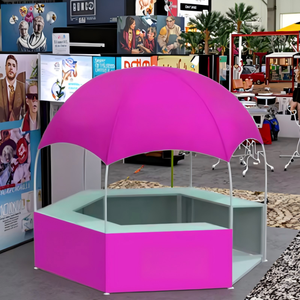 Stand d'exposition pour salon professionnel, stand extérieur hexagonal en fer avec comptoir, <span class=keywords><strong>tente</strong></span> promotionnelle publicitaire en forme <span class=keywords><strong>de</strong></span> dôme - Product Image 1