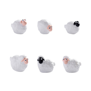 Figurines de moutons miniatures en résine, style dessin animé, décorations de jardin en mousse, accessoires de bricolage - Product Image 2
