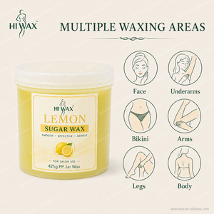 Pâte de <span class=keywords><strong>cire</strong></span> naturelle au sucre parfumée au citron en pot PP 425g OEM pour épilation et soins de beauté – Distribution - Product Image 4
