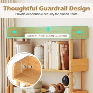 Étagère de rangement en bois à plusieurs niveaux pour la maison, le bureau ou le salon, avec 3 étagères et design sans dossier - Product Image 3