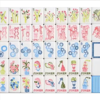 Mahjong américain en acrylique bleu à 160 pièces – Idéal pour les réunions à domicile et les jeux décontractés – Personnalisable avec différents motifs