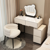 Runwoodhot Coiffeuse au design simple avec éclairage et miroir, ensemble de coiffeuse en gros avec tiroirs et tabouret