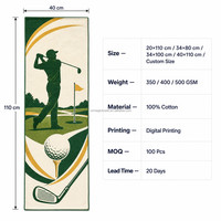 Serviette de sport en coton 100% personnalisée avec impression numérique, production rapide, commande en gros pour équipes, serviette de sport de haute qualité