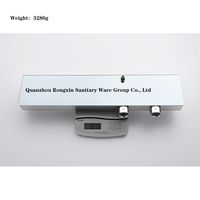 Système de douche thermostatique de luxe au design moderne en acier inoxydable et cuivre avec barre coulissante à poignée unique et jet de pulvérisation pour salle de bain