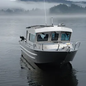 25英尺机舱低音船焊接划船铝渔船豪华游艇舷外发动机待售