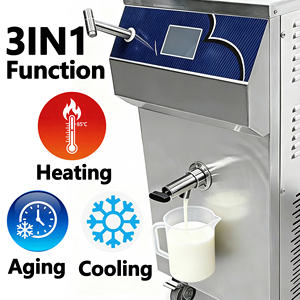 Machine de pasteurisation du lait UHT entièrement automatique en acier inoxydable 3-en-1 avec système de refroidissement de la crème glacée Capacité de 100L/h - Product Image 3