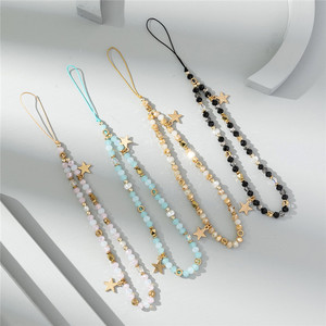 Chaîne de téléphone portable en acrylique tendance avec pendentif étoile, cordon perlé pour téléphone, lanière de suspension pour femme, <span class=keywords><strong>bijoux</strong></span> pour iPhone 18 - Product Image 1