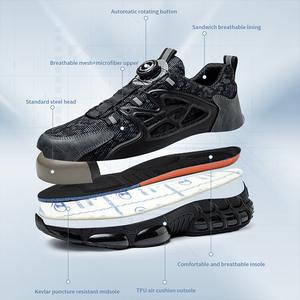 Factory Customized High Quality Safety <b>Shoes</b> Steel Toe Anti-smash Microfiber Breathable Light Weight <b>Men</b> <b>Work</b> Labor <b>Shoes</b> Sports - Product Image 2